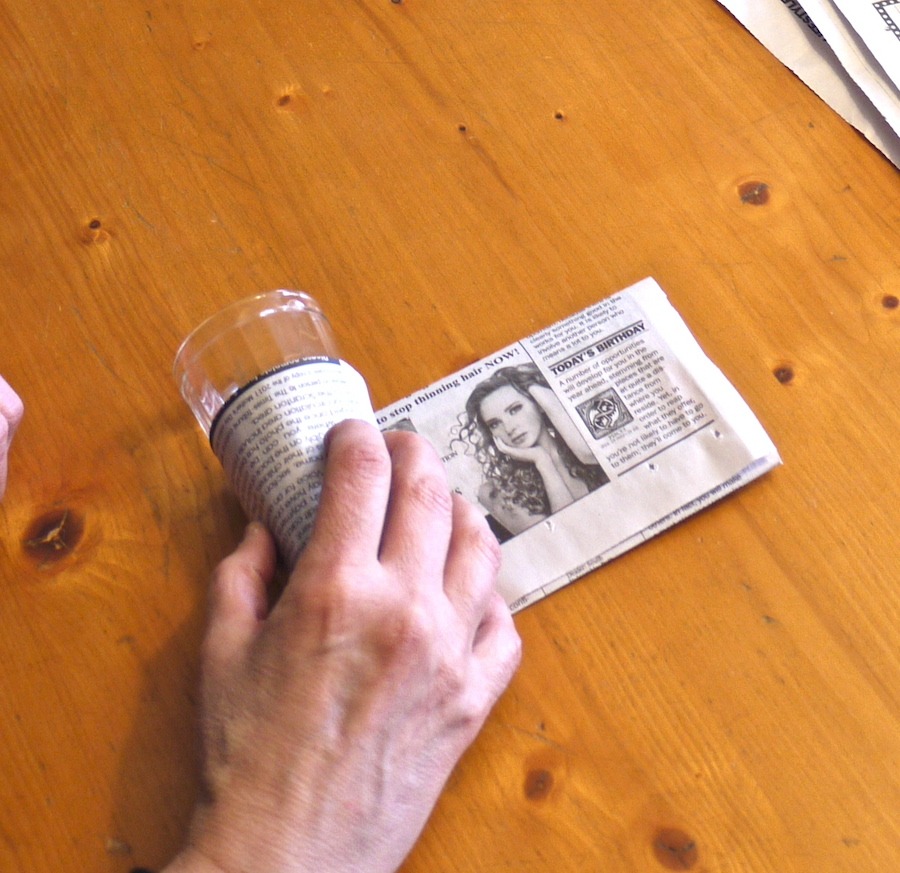 Making seed starting pots from newspaper