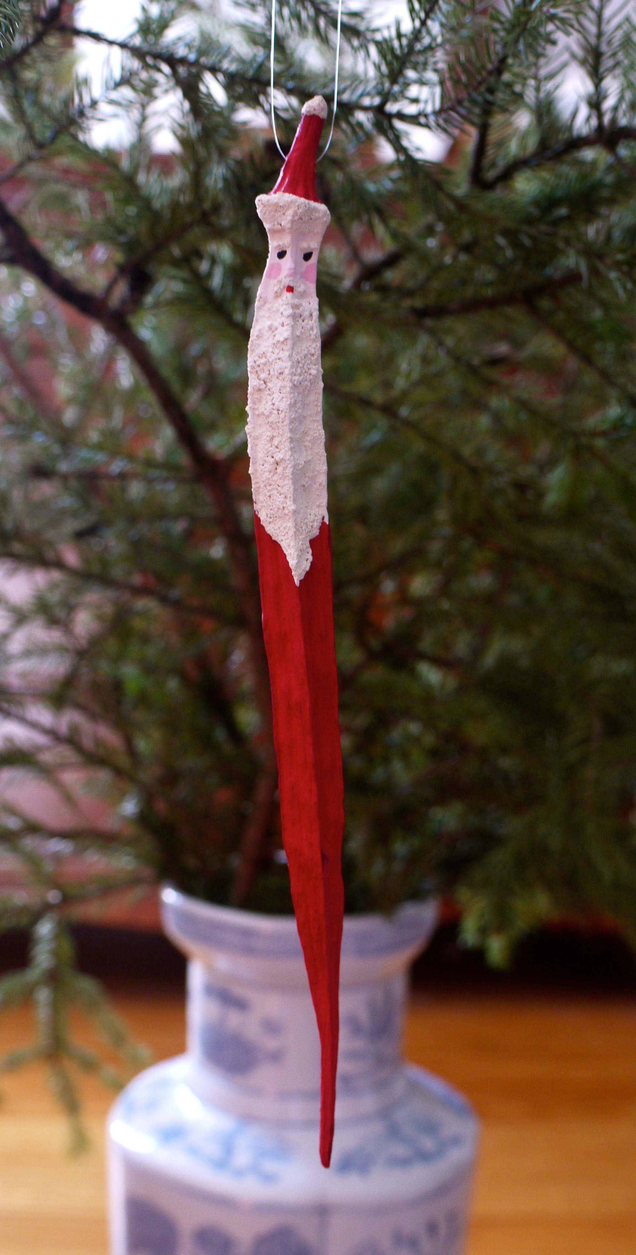 Santa Christmas Decoration Handmade Okra Art