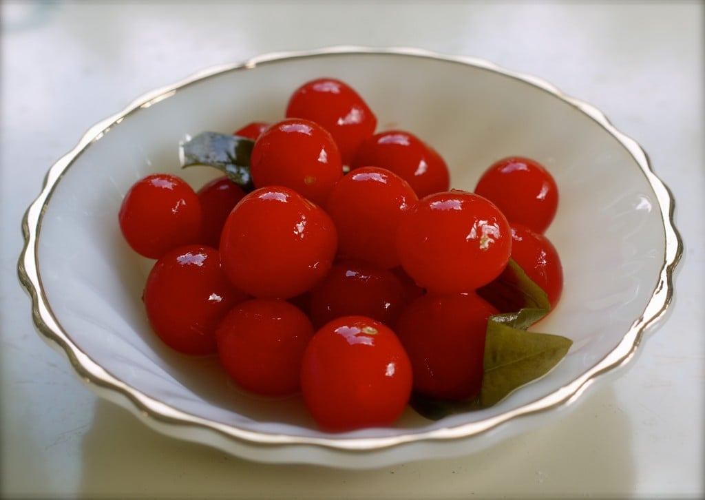 a bowl of fermented grape tomatoes