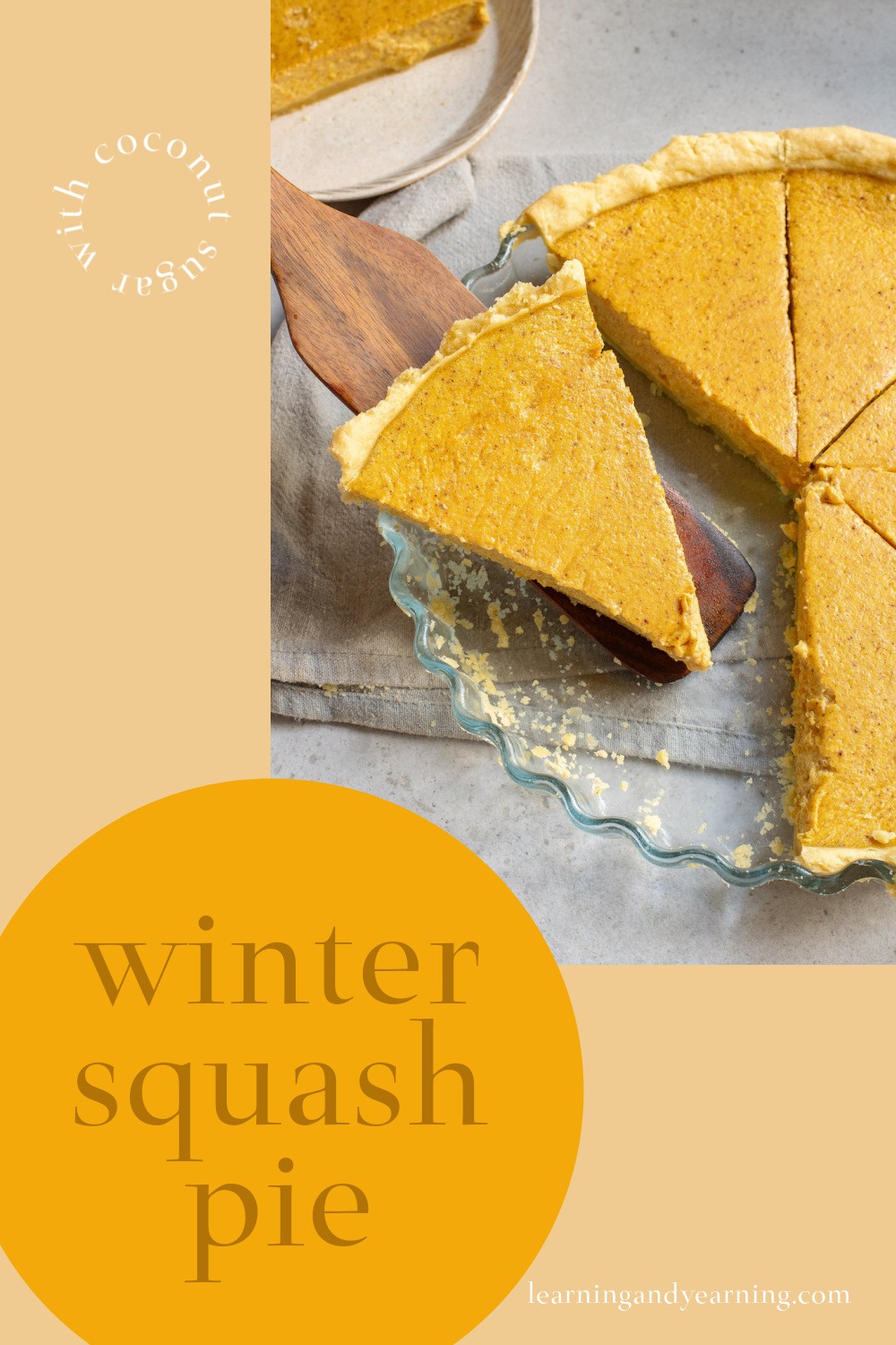 Winter squash pie sweetened with coconut sugar!