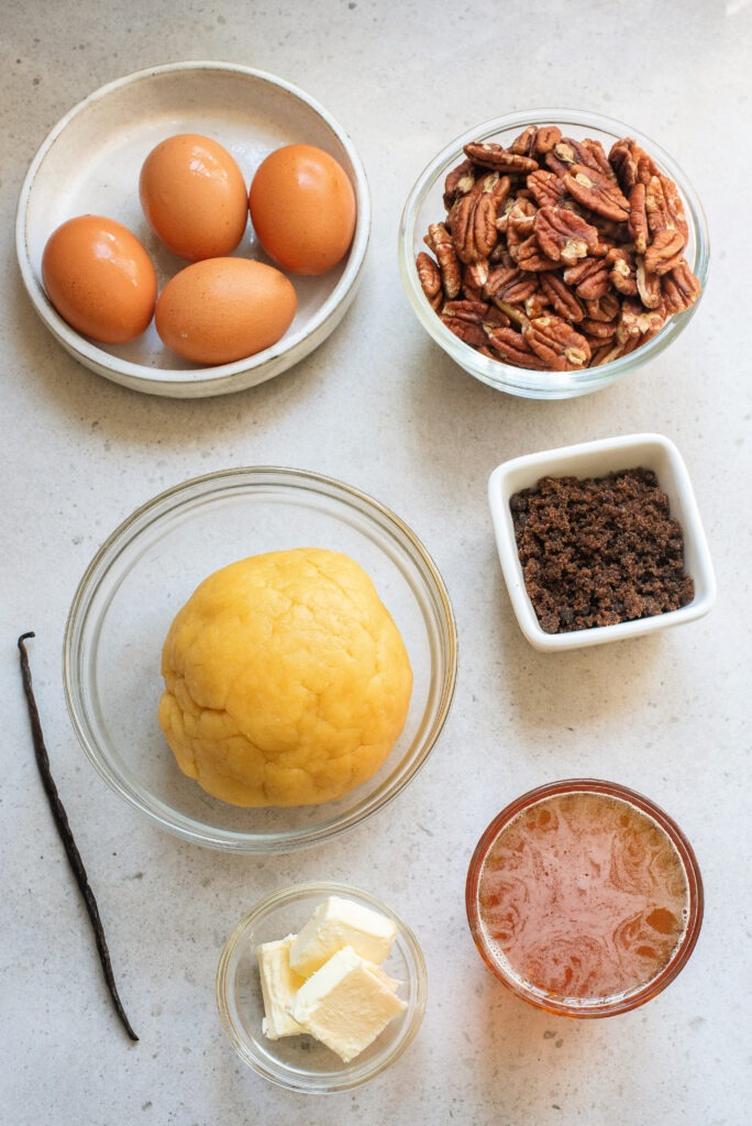 ingredients for maple pecan pie 