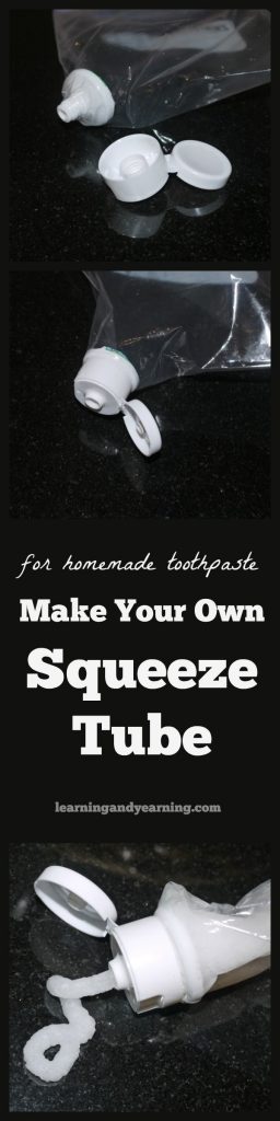 Make your own refillable squeeze tube for homemade toothpaste. It's super simple!
