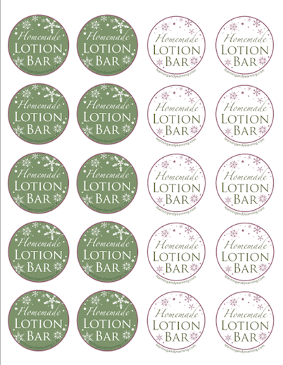 Lotion Bar printables - Christmas design