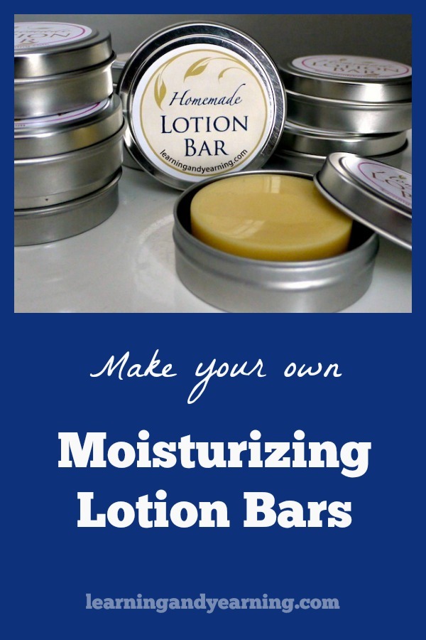 Lotion Bars are a great way to keep your skin soft, and they travel well without any mess. Get the recipe and free printable labels! #lotionbars