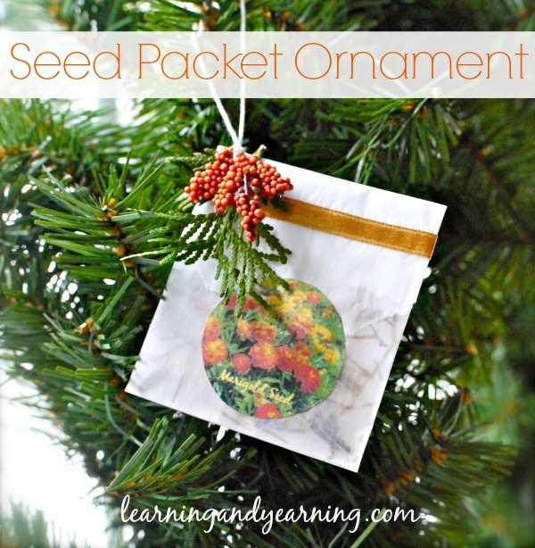 Do you save seeds from your garden? Make a seed packet ornament for decorating and gift giving!