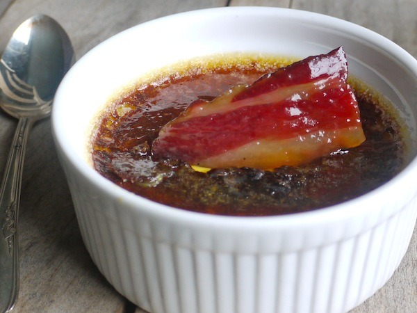 Top Crème Brûlée with a crisp piece of bacon that has been candied with maple or hickory bark syrup and you'll think you died and went to heaven. For real.