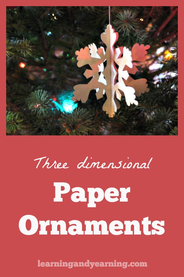 Three-dimensional paper ornaments can be quick and easy, or extremely intricate. Either way, they are a beautiful addition to your Christmas tree. 
