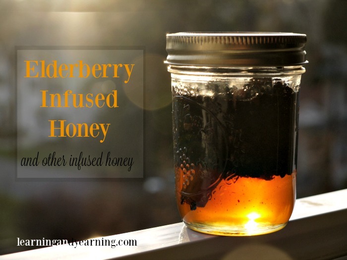 Make elderberry, or other herbal infused honey for a delicious home remedy for colds, flu, or even to help you sleep. 