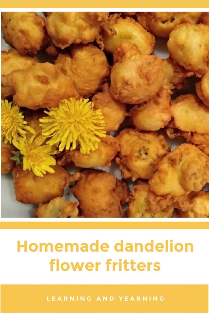 Homemade dandelion flower fritters!