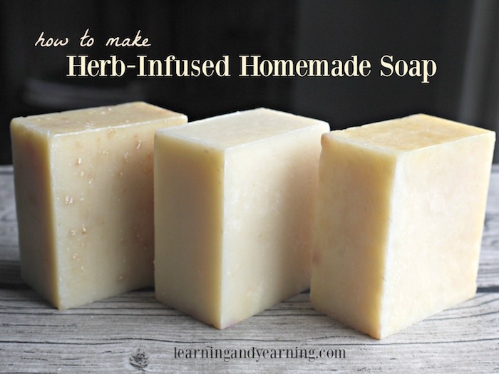 Herb infused homemade soap is so versatile. Depending on the herbs you use, it can soothe irritated skin, help to wake you up, or even put you to sleep. You'll definitely feel pampered!