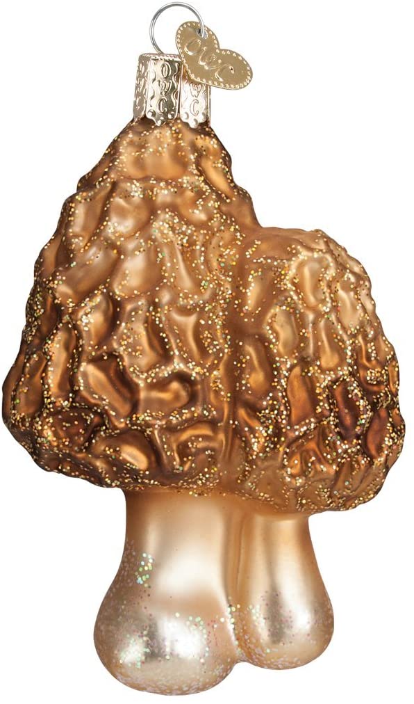 morel mushroom glass ornament