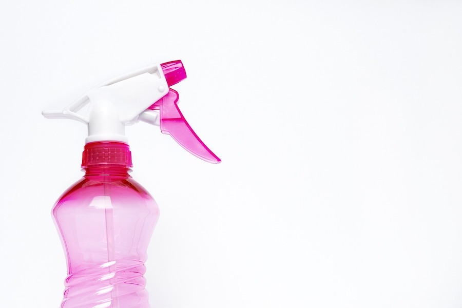 pink spray bottle for watering seeds