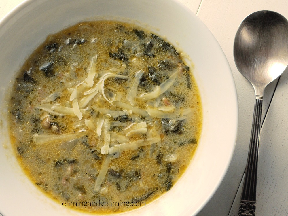 zuppa toscana soup with stinging nettle