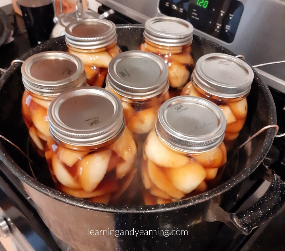 pears-in-mason-jars-in-water-bath-canner what-is-water-bath-canning-blog-post