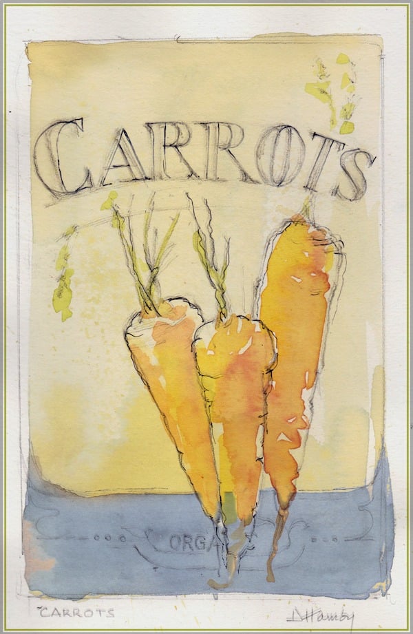 watercolor carrots