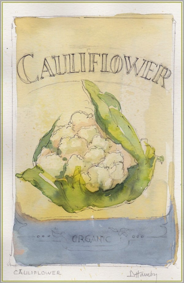 watercolor cauliflower