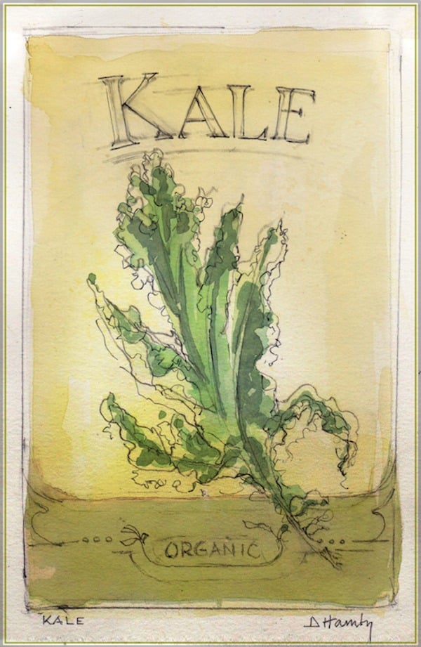 watercolor kale